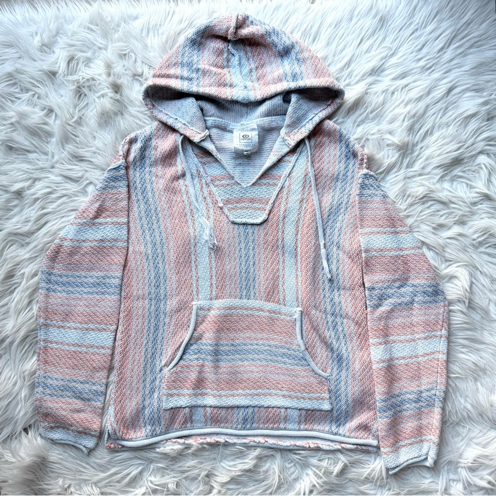 RIP CURL MONTEGO STRIPE Pullover SWEATER PONCHO vintage surfer aesthetic XS